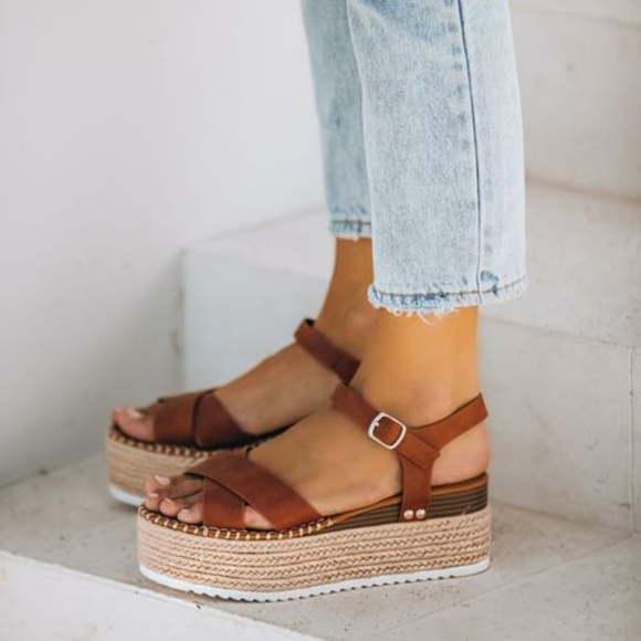 Faux Leather Espadrille Sandals - Picture 8 of 9